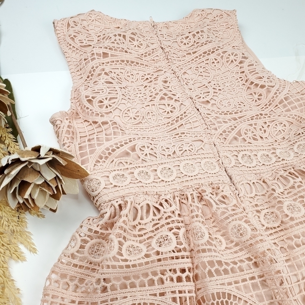 New Francesca Miami Pink Eylet Embroidered Dress M - Picture 6 of 14